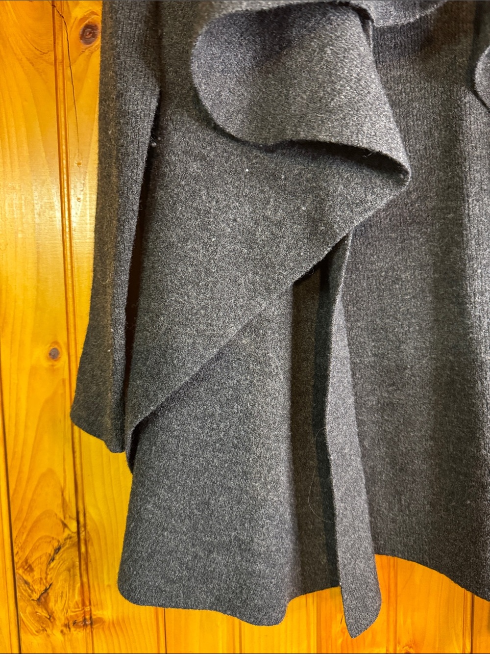 Theory Charcoal Gray Draped Open Cardigan - Picture 6 of 10